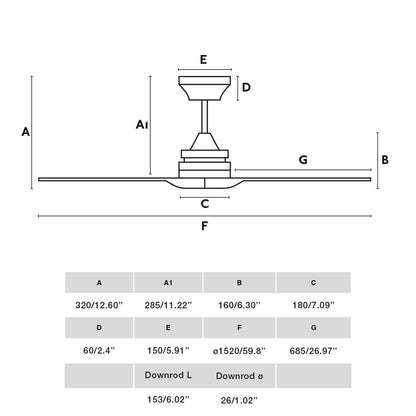 Ventilateur de plafond ALO noirventilateur de plafond - Lumisign