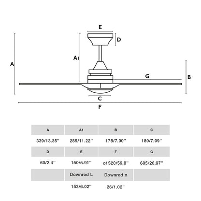 Ventilateur de plafond ALO LED noirventilateur de plafond - Lumisign