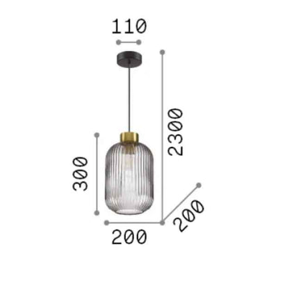Suspension MINT-3-SP1 verre soufflé fumé