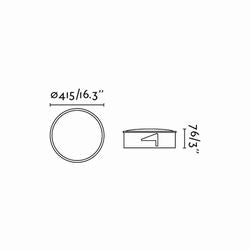 Dimensions en mm : Plafonnier encastrable LUAN LED 40W