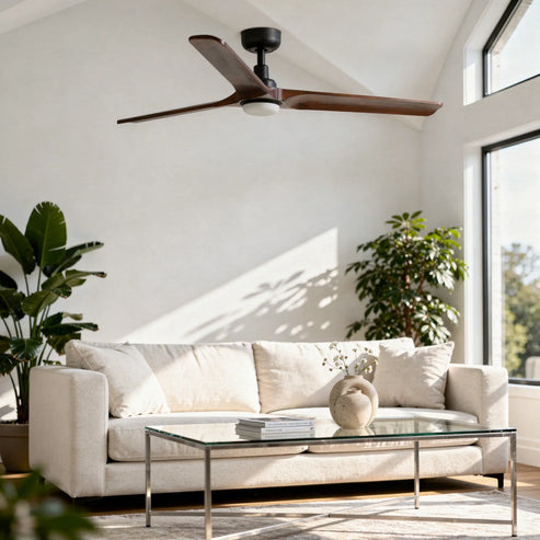 ventilateur plafond design bois