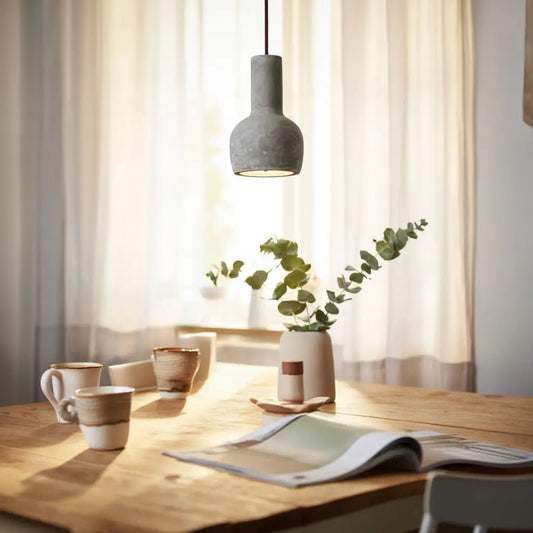 Suspension en béton OIL-3 en situation dans une cuisine, Illuminez votre intérieur avec style