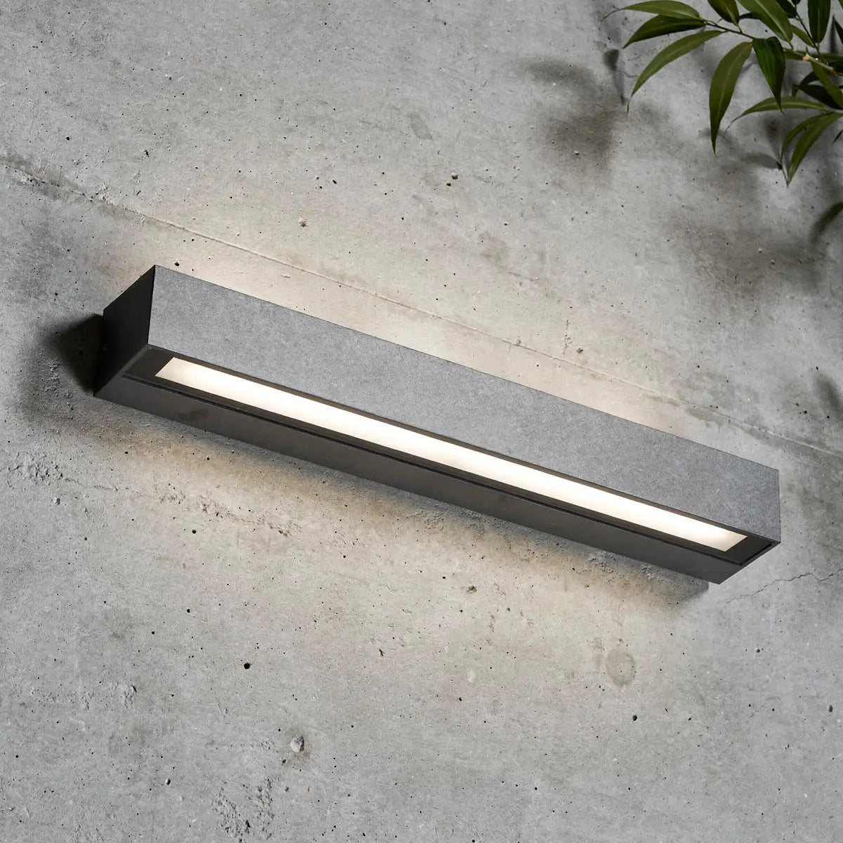 Applique d’extérieur LED linéaire rectangulaire gris foncé, éclairage haut/bas, corps en aluminium