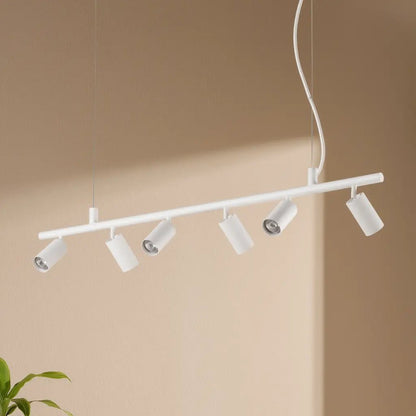 Détail Suspension DYNAMITE SP6 blanche : design contemporain, 6 spots LED orientables