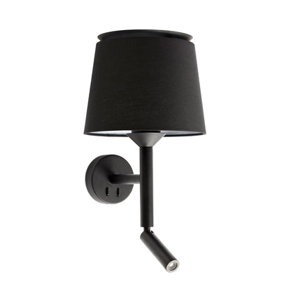 Applique murale SAVOY noire avec liseuse