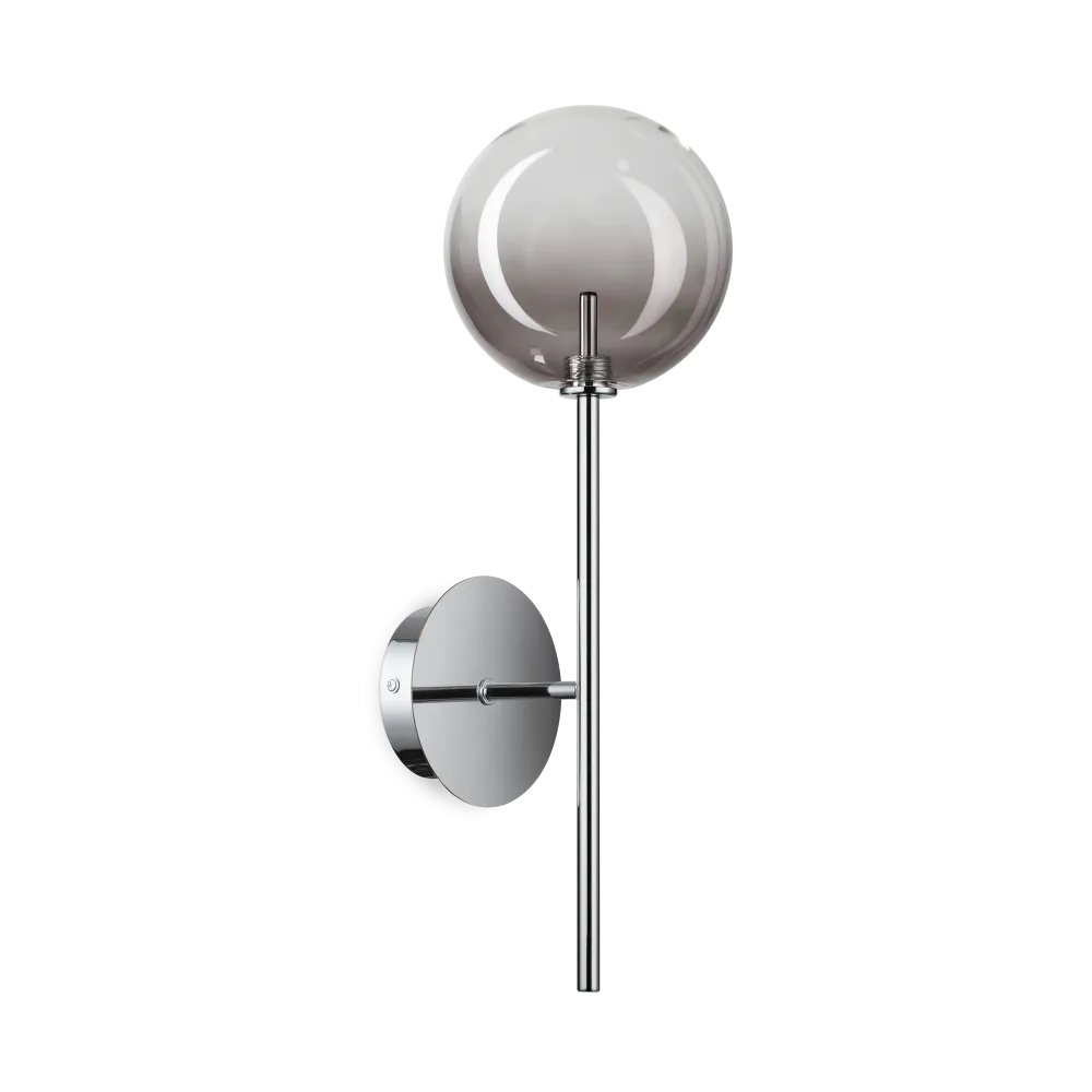 Applique murale EQUINOXE chrome verre fumé - Profitez d'un éclairage design avec son diffuseur en verre fumé. Structure en métal finition chrome.