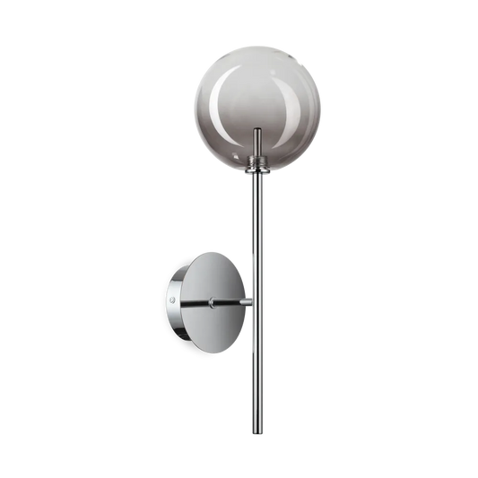 Applique murale EQUINOXE chrome verre fumé - Profitez d'un éclairage design avec son diffuseur en verre fumé. Structure en métal finition chrome.