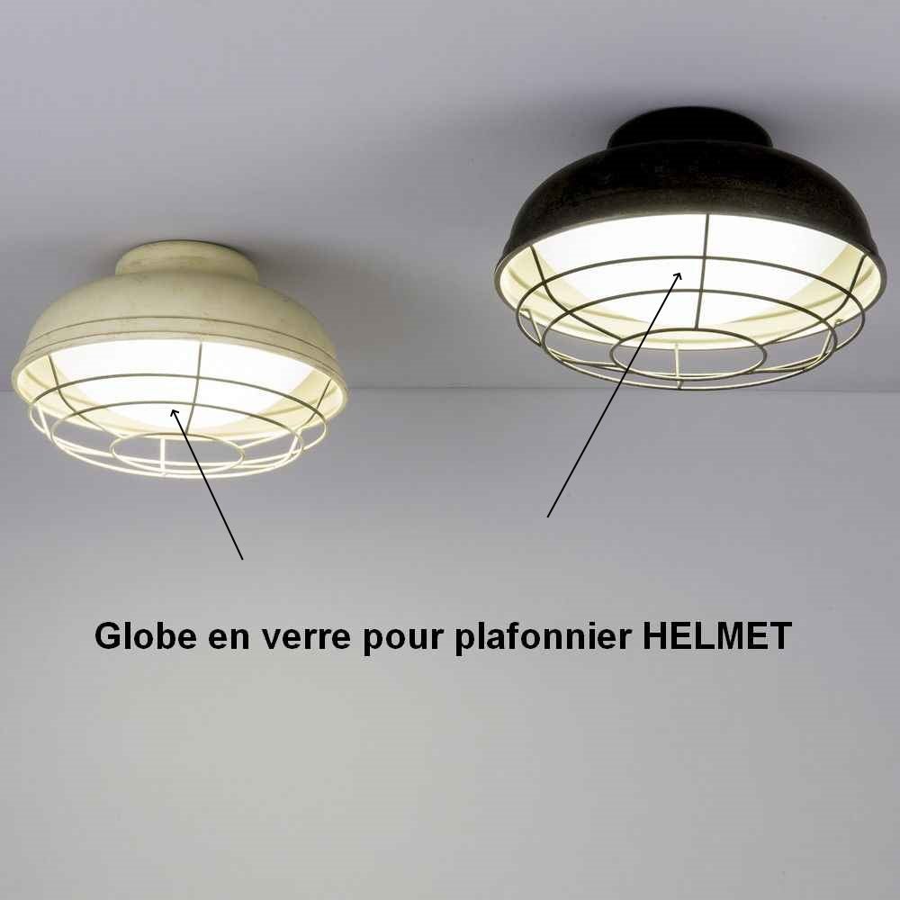Globe en verre pour plafonnier HELMET