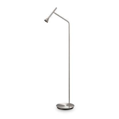 Lampadaire LED DIESIS nickel mat - Éclairez efficacement avec une source LED 4.5W 390 lumens. Diffuseur réglable pour un éclairage sur mesure.