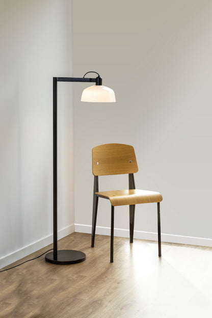 Lampadaire TATAWIN noir verre opale