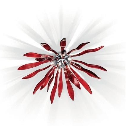 Plafonnier CORALLO PL6 verre rouge fait main