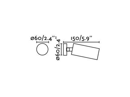 Dimensions Spot en saillie orientable STAN terre cuite