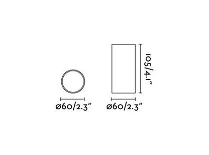 Dimensions Spot plafond en saillie STAN or satin