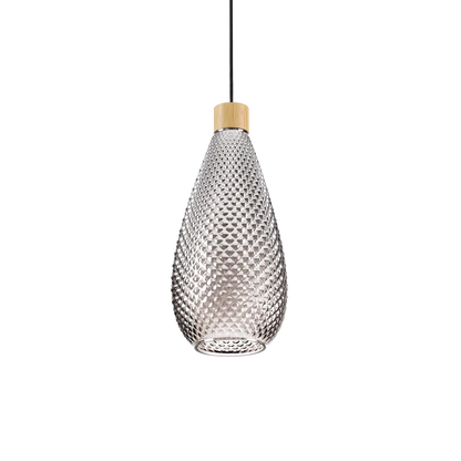 Suspension BERGEN SP2 verre soufflé - Luminaire suspendu élégant avec diffuseur en verre soufflé transparent. Hauteur ajustable pour une ambiance parfaite.