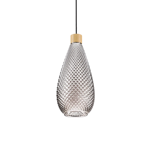 Suspension BERGEN SP2 verre soufflé - Luminaire suspendu élégant avec diffuseur en verre soufflé transparent. Hauteur ajustable pour une ambiance parfaite.