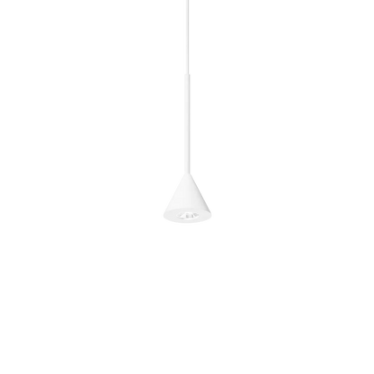Suspension ARCHIMEDE Cono noire ou blanche de qualité premium en acier et aluminium. Éclairage idéal pour îlot cuisine avec hauteur ajustable.