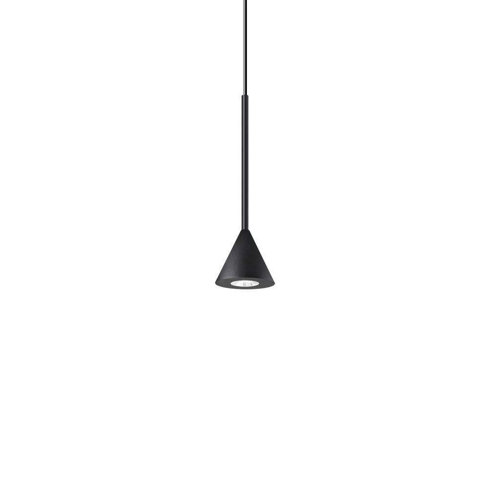Suspension ARCHIMEDE Cono noire ou blanche - Éclairage idéal pour îlot de cuisine avec hauteur ajustable. Finitions élégantes en noir ou blanc.