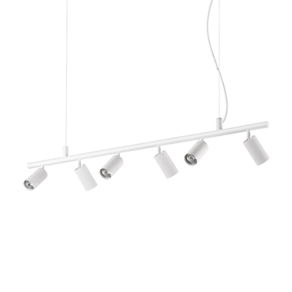 Suspension DYNAMITE SP6 blanche - Illuminez votre intérieur avec une lumière tamisée et modulable. 6 diffuseurs orientables pour un éclairage sur-mesure.