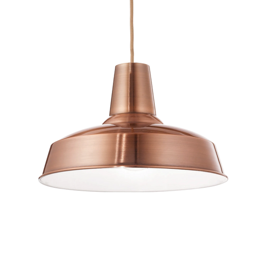 Suspension MOBY cuivre - Élégance rétro avec finition cuivre pour un style unique. Hauteur ajustable de 475 à 2225 mm pour s’adapter à votre espace.