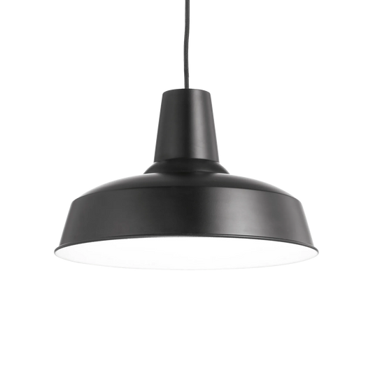 Suspension MOBY noire design rétro pour une ambiance élégante. Hauteur ajustable de 475 à 2225 mm pour une suspension parfaite.
