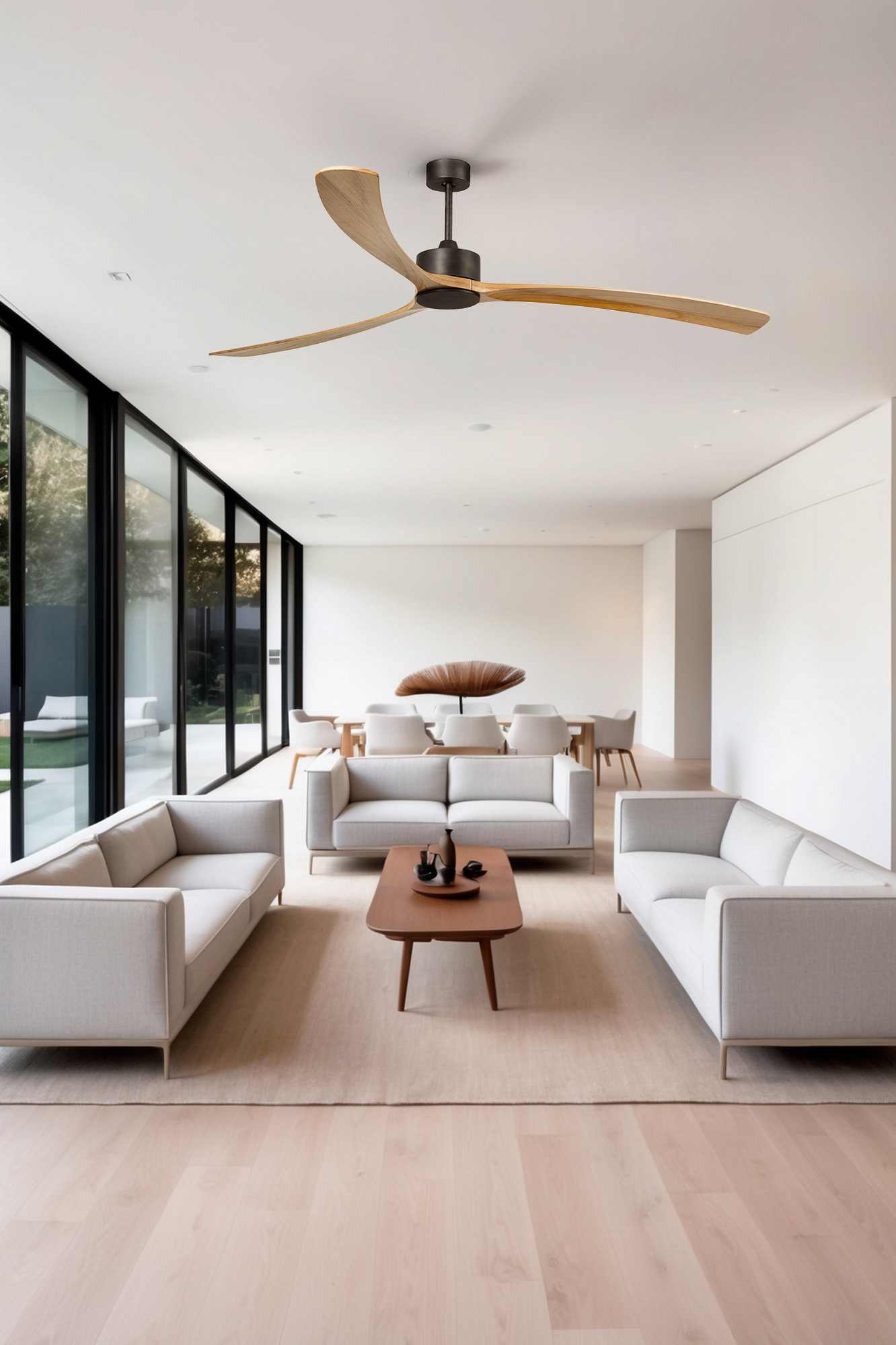 Ventilateur de plafond KAUAI XL pales bois massif
