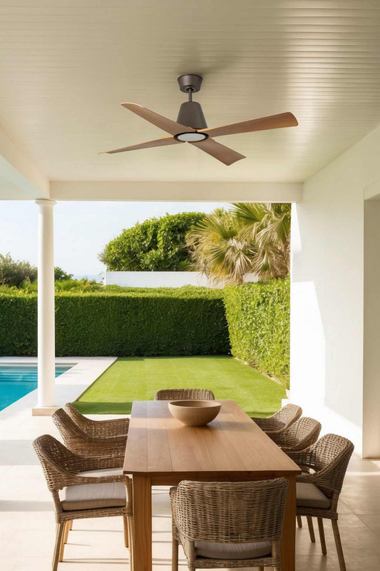 Ventilateur de plafond avec lampe TYPHOON-M marron/bois