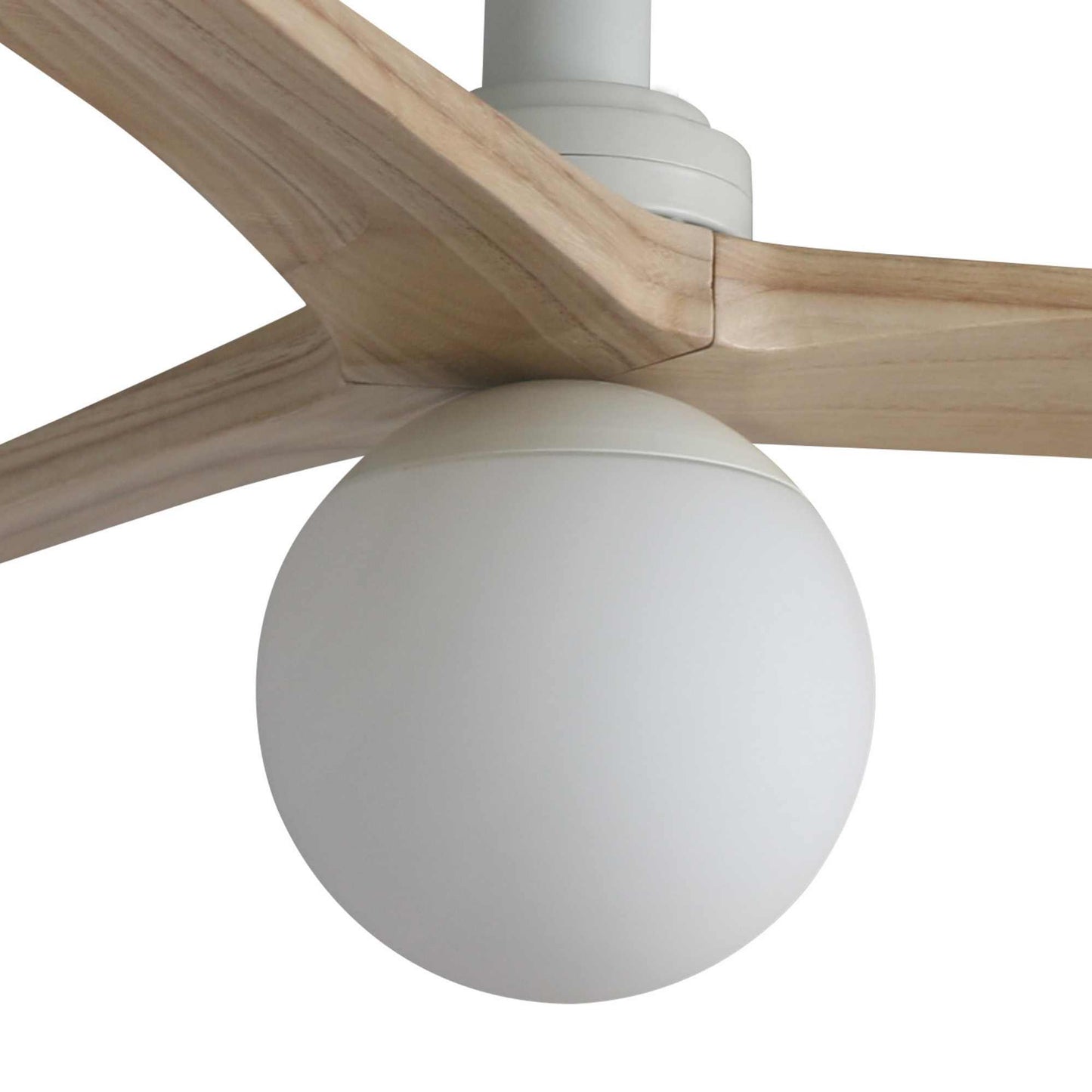 Ventilateur de plafond avec lampe KLIM-S Ø 925 mm blanc pales chêne clair