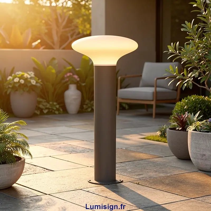 Borne d'extérieur Faro Barcelona BLUB'S-G gris foncé LED en situation