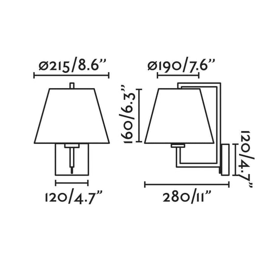 Applique de chevet FRAME nickel-mat avec abat-jour noir