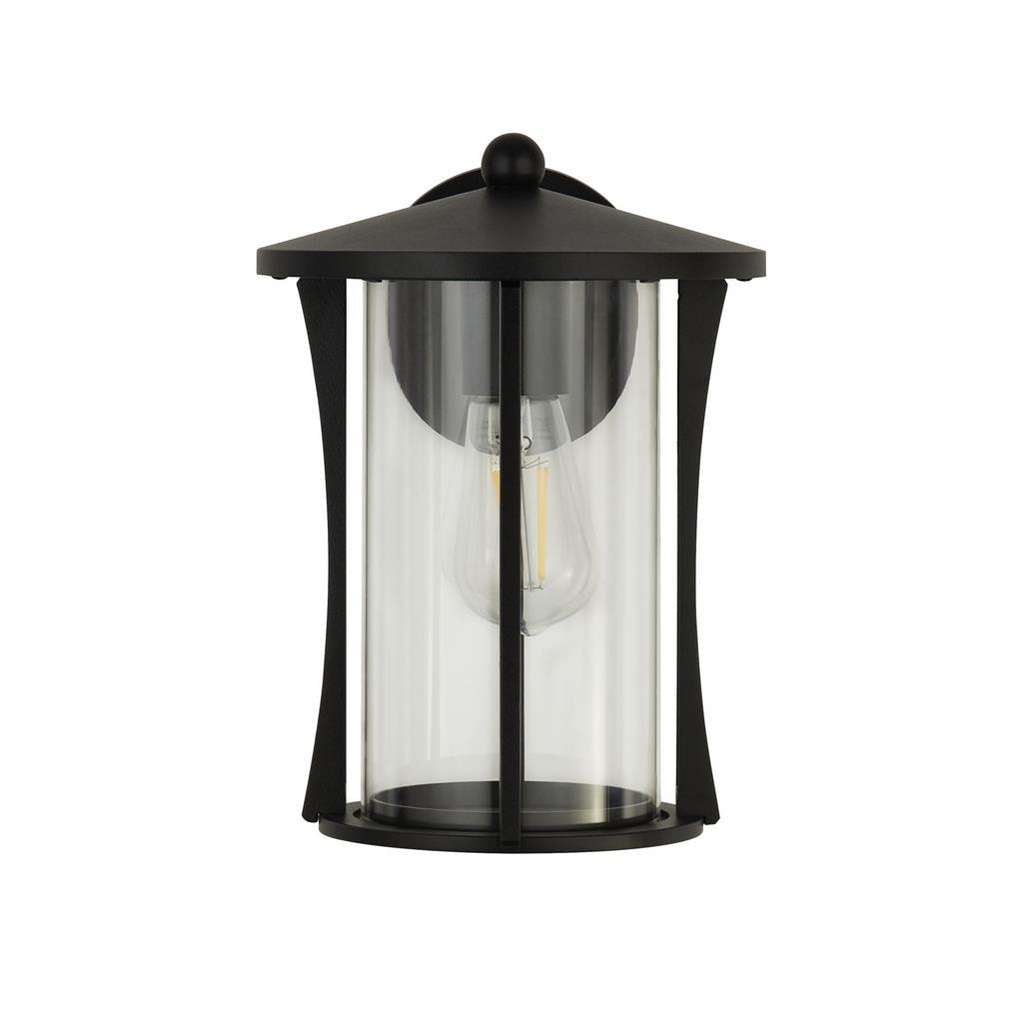 Vue de face de l'applique extérieure PAGODA en aluminium noire