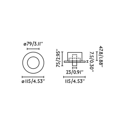 Applique liseuse Applique liseuse encastrable CLICK LED noire Faro Lumisign