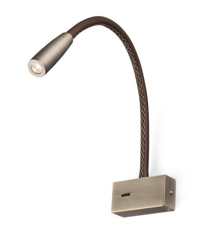 Applique liseuse LEAD LED bronze cuir