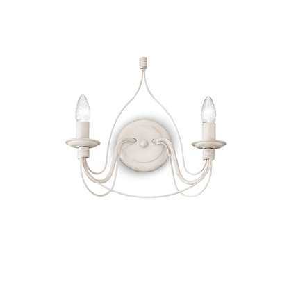 Applique Murale CORTE blanche effet antique - éclairage artisanal en métal peint à la main. Design vintage unique. Applique murale et lampe murale.