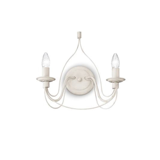 Applique Murale CORTE blanche effet antique - éclairage artisanal en métal peint à la main. Design vintage unique. Applique murale et lampe murale.