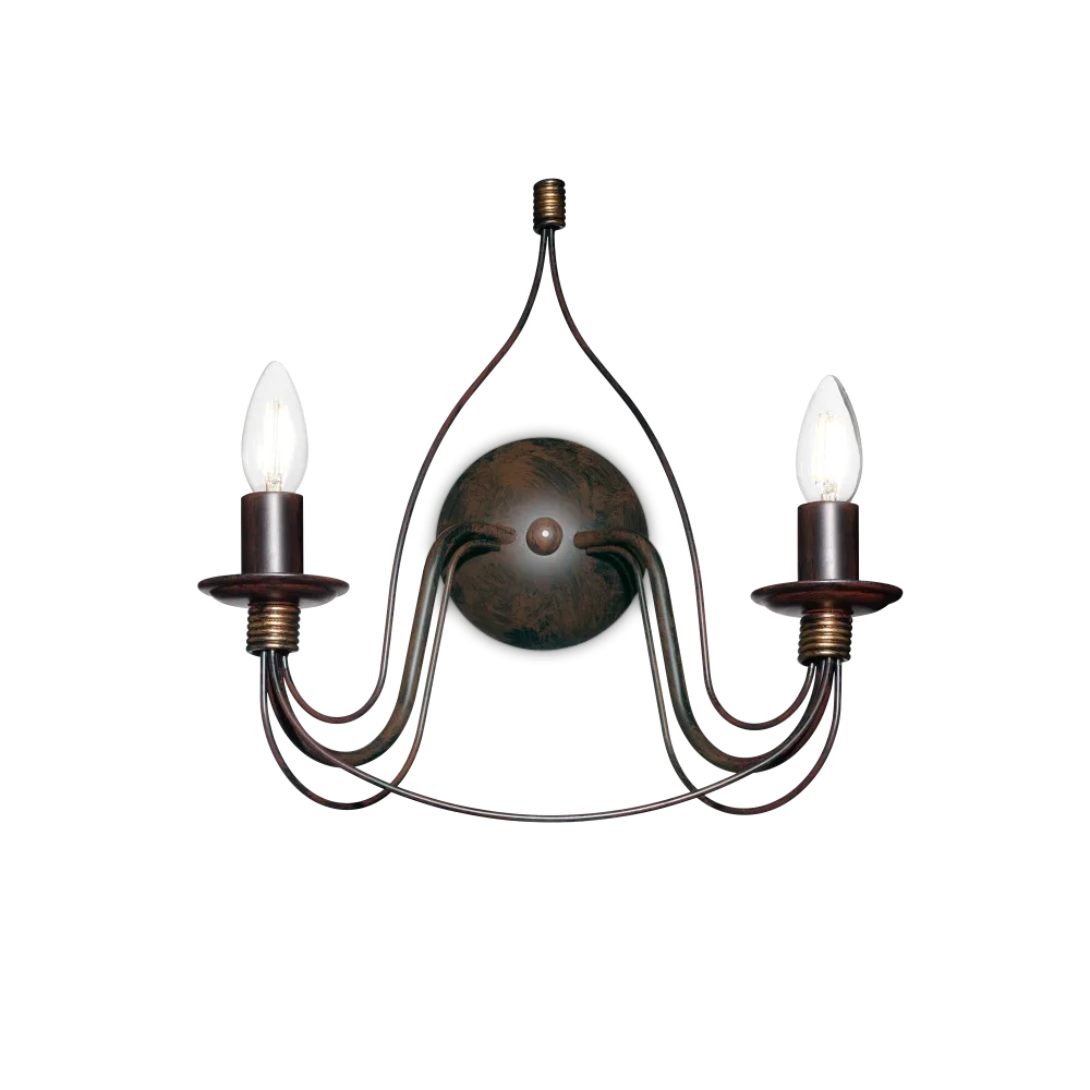 Applique Murale CORTE rouille effet antique - Apportez une ambiance unique avec cette lampe murale en métal artisanal. Finition peinte à la main.