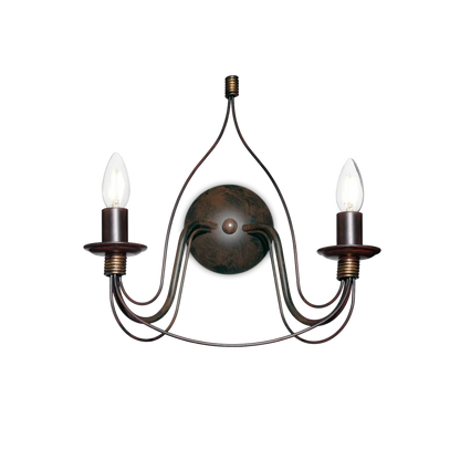 Applique Murale CORTE rouille effet antique - Apportez une ambiance unique avec cette lampe murale en métal artisanal. Finition peinte à la main.