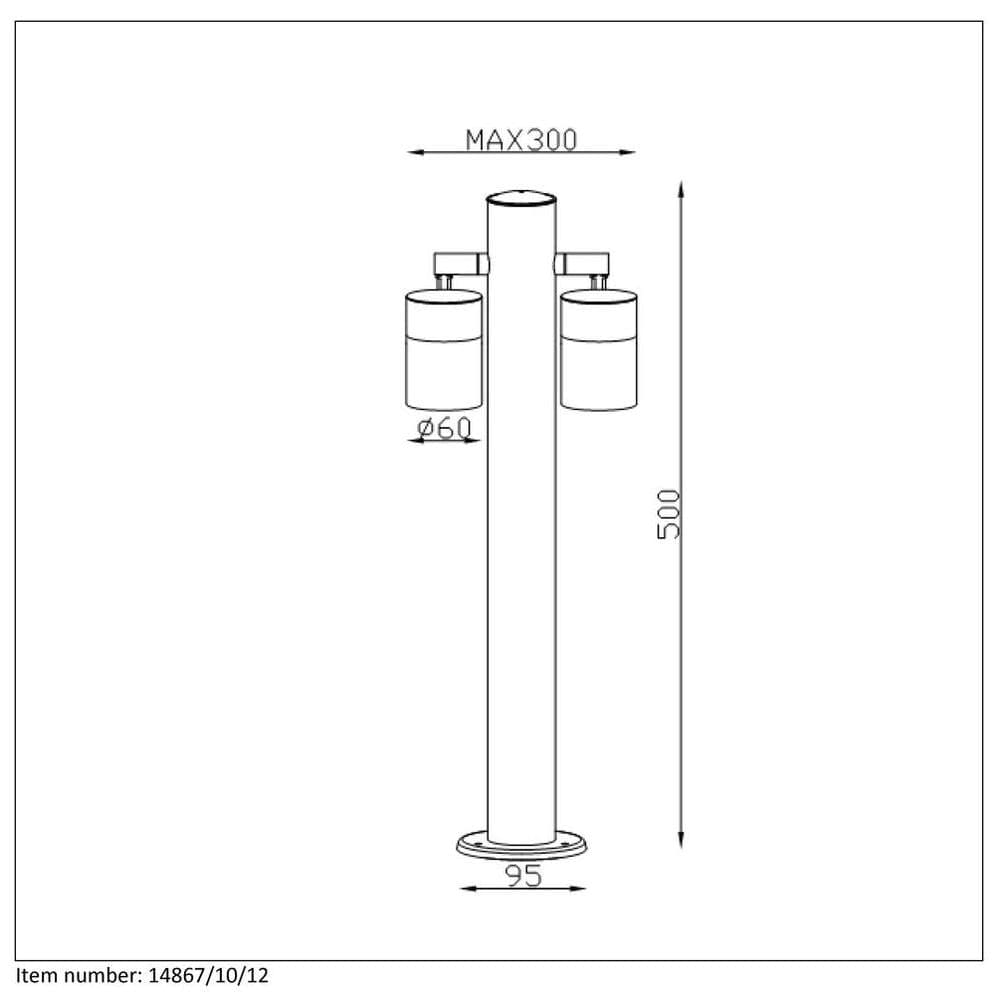 Borne extérieure Borne ARNE 2 spots orientables Lucide Lumisign