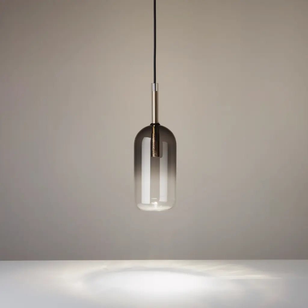 Détail Suspension EMPIRE Cilindro : luminaire design avec diffuseur verre