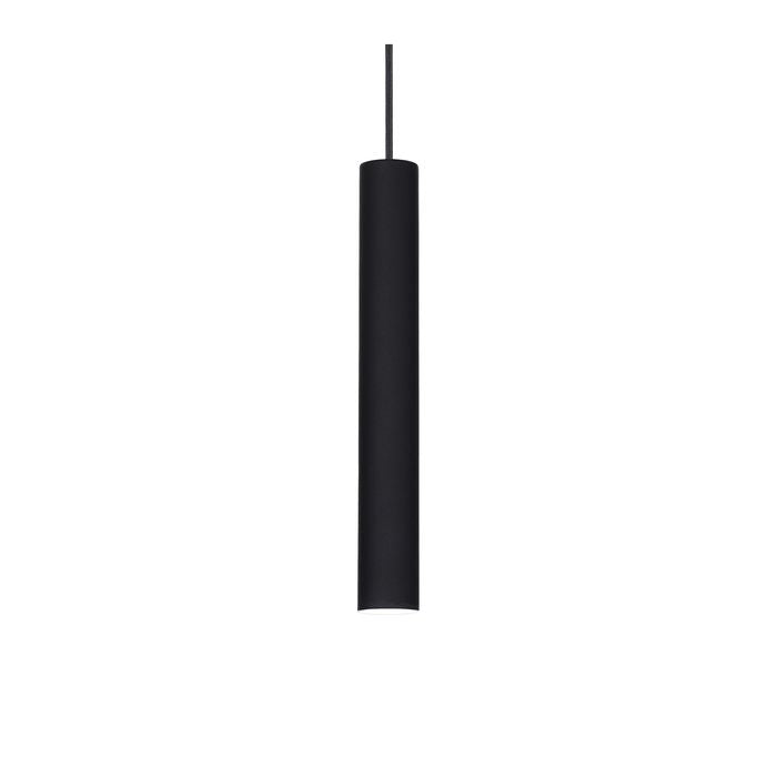 Suspension LED fine noire Ideal Lux Tube au-dessus d'une table