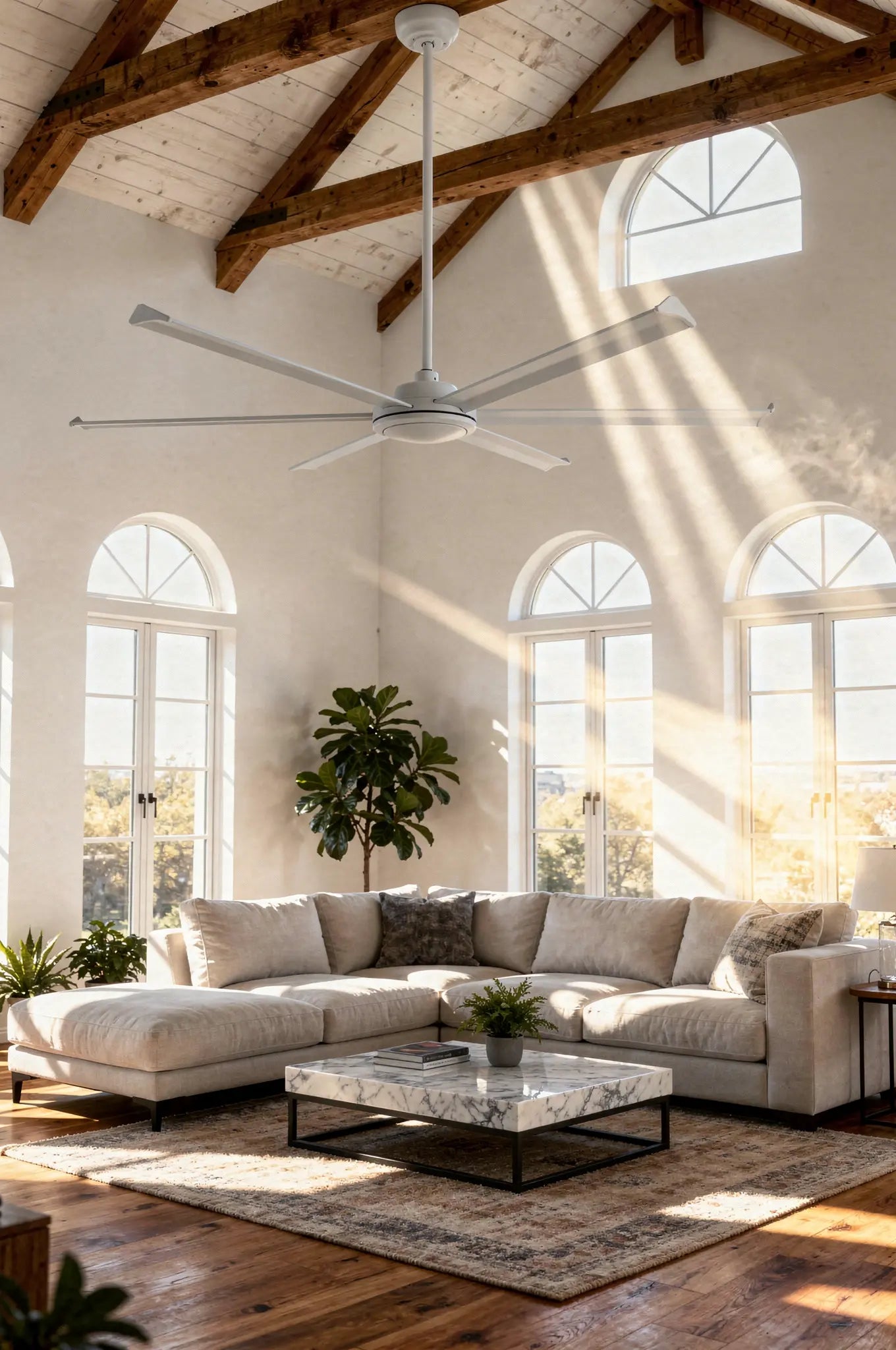 Ventilateur de plafond ROTTERDAM XL blanc Ø 200 cm