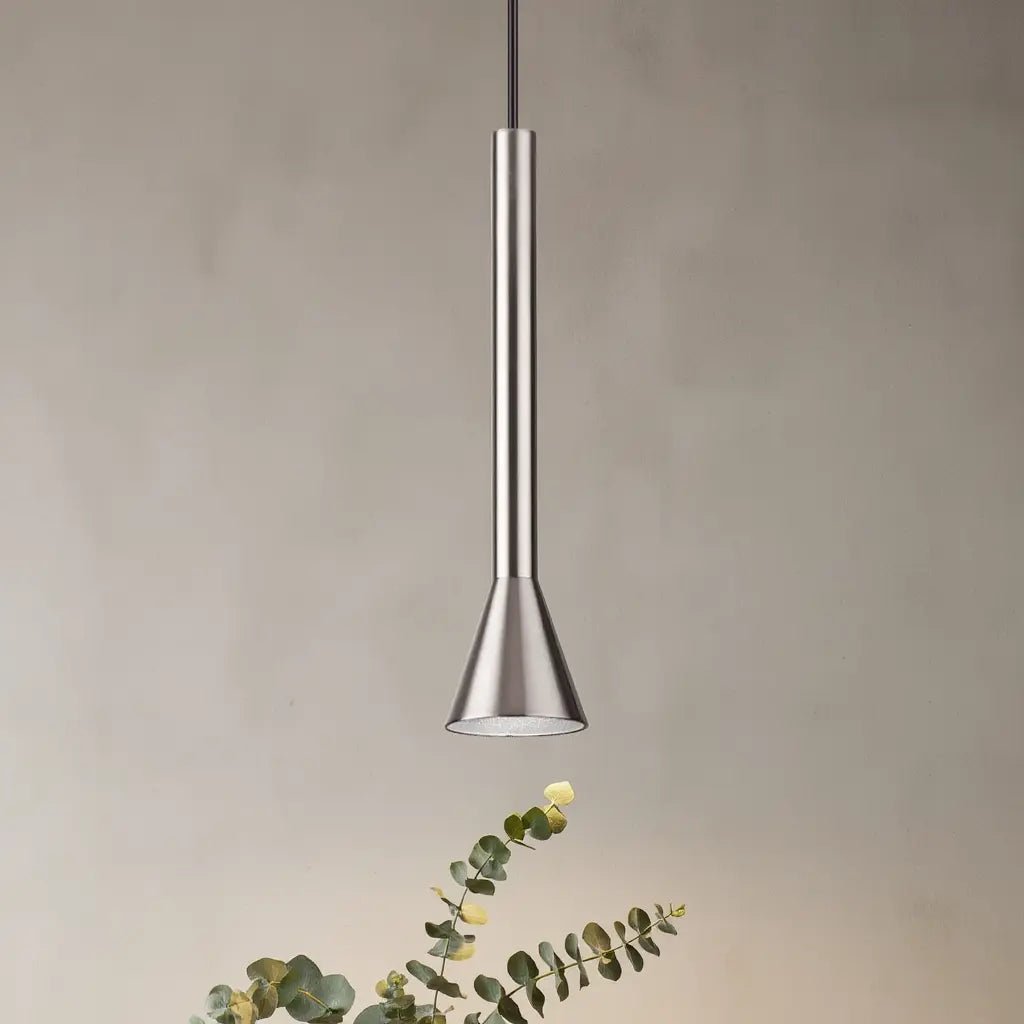 Détail Suspension LED DIESIS nickel mat, une suspension idéale pour un îlot de cuisine