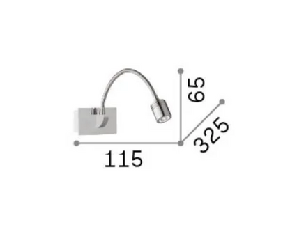 Dimensions applique murale Dynamo bras flexible 325mm