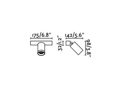 Dimensions Applique murale orientable STAN noir mat