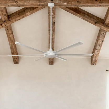 Ventilateur de plafond ROTTERDAM XL blanc Ø 200 cm en situation dans un très grand volume