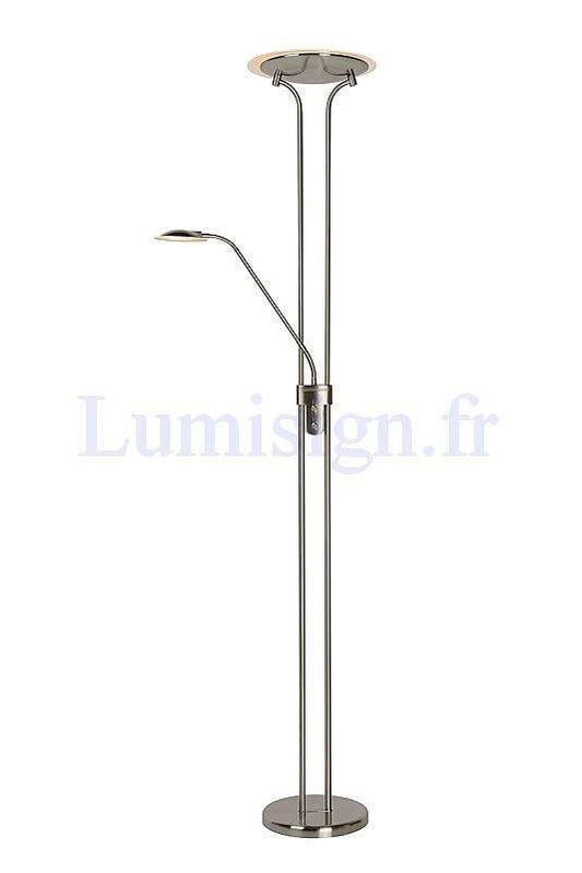 Applique liseuse Lampadaire avec liseuse CHAMPION-LED chrome satin Lucide Lumisign