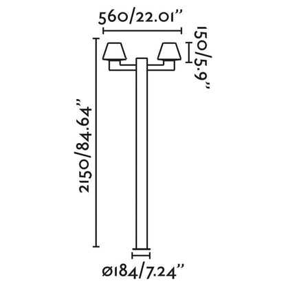 Lampadaire extérieur Lampadaire MISTU-2 deux lampes Faro Lumisign