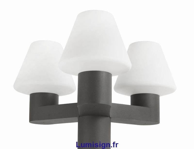 Lampadaire extérieur Lampadaire MISTU-3 trois lampes Faro Lumisign