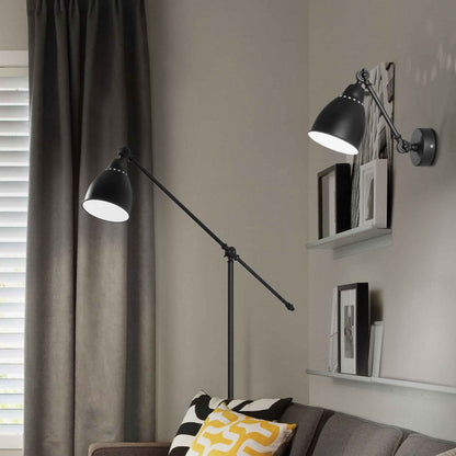 Lampadaire de salon Newton noir - Orientable avec bras réglable pour un éclairage sur mesure. Finition noire mate élégante.
