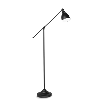 Premium lampadaire de salon Lampadaire NEWTON noire fait avec acier et finition noire mate. Éclaire votre salon avec style et flexibilité.