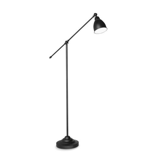Premium lampadaire de salon Lampadaire NEWTON noire fait avec acier et finition noire mate. Éclaire votre salon avec style et flexibilité.